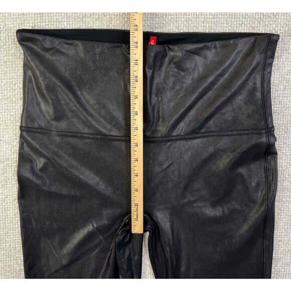 Spanx Faux Leather Leggings Women's Size 2X Black Pull On Shaping - Picture 8 of 11